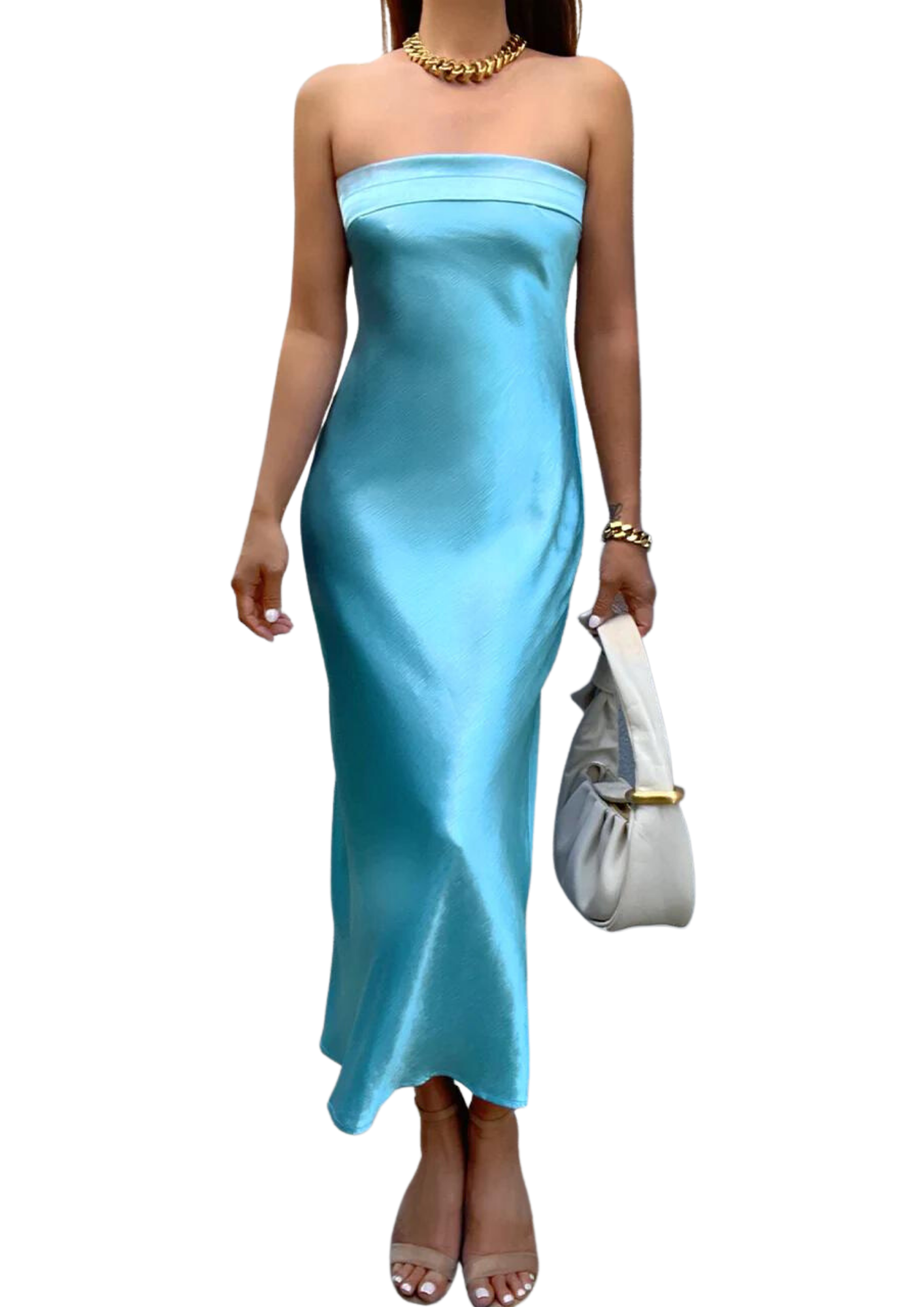 Leila Slip Dress Aqua