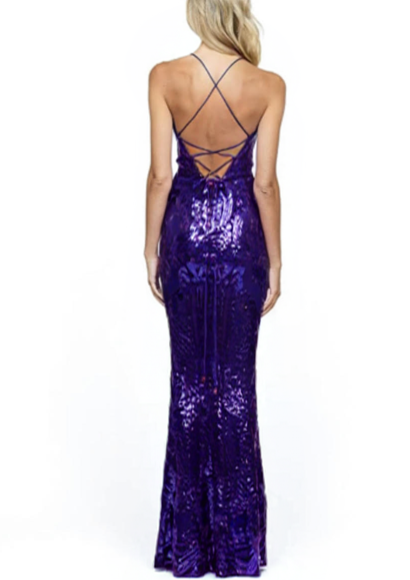 Kate Strappy Back Gown - Indigo