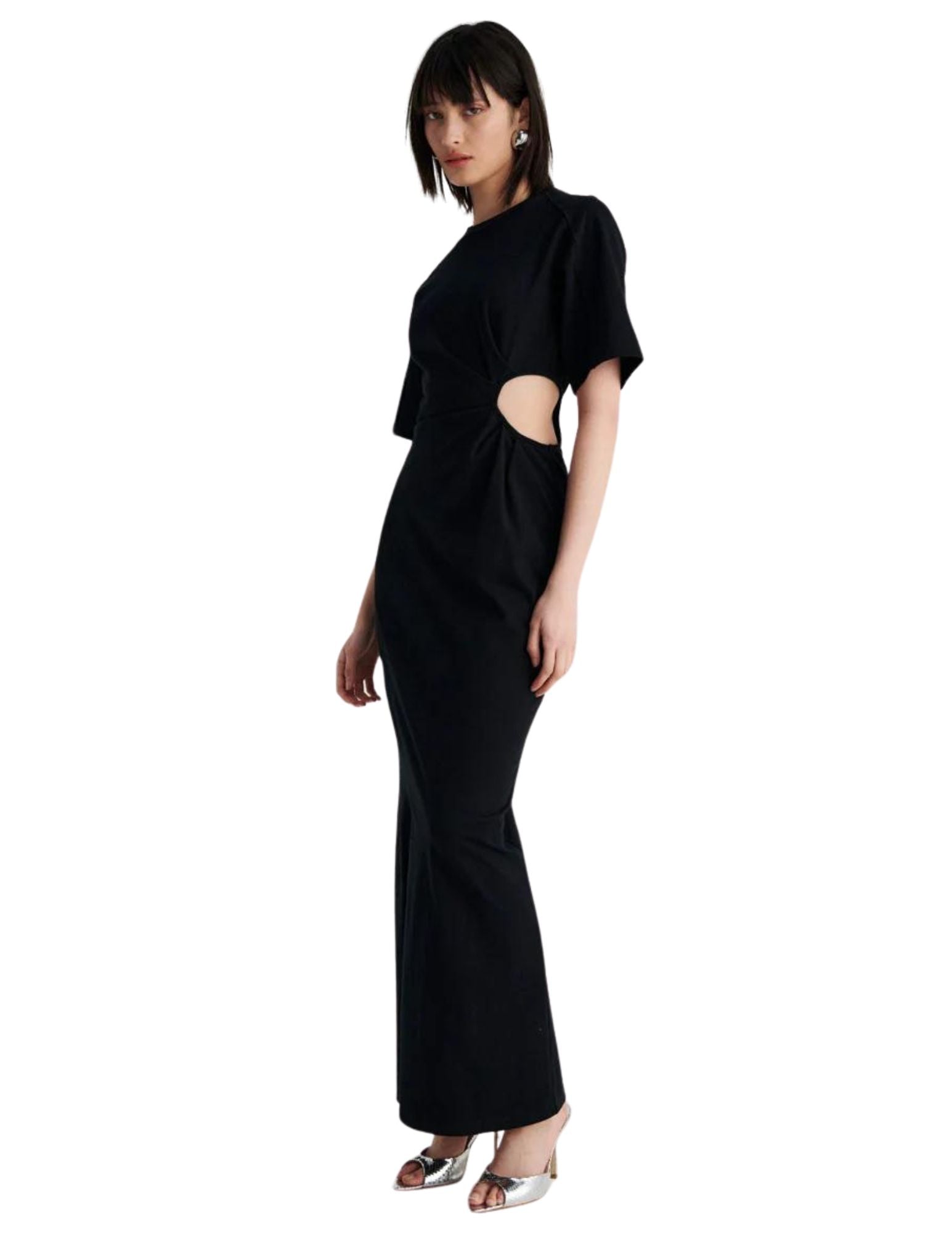 Barney Cut Out Maxi Dress - Black