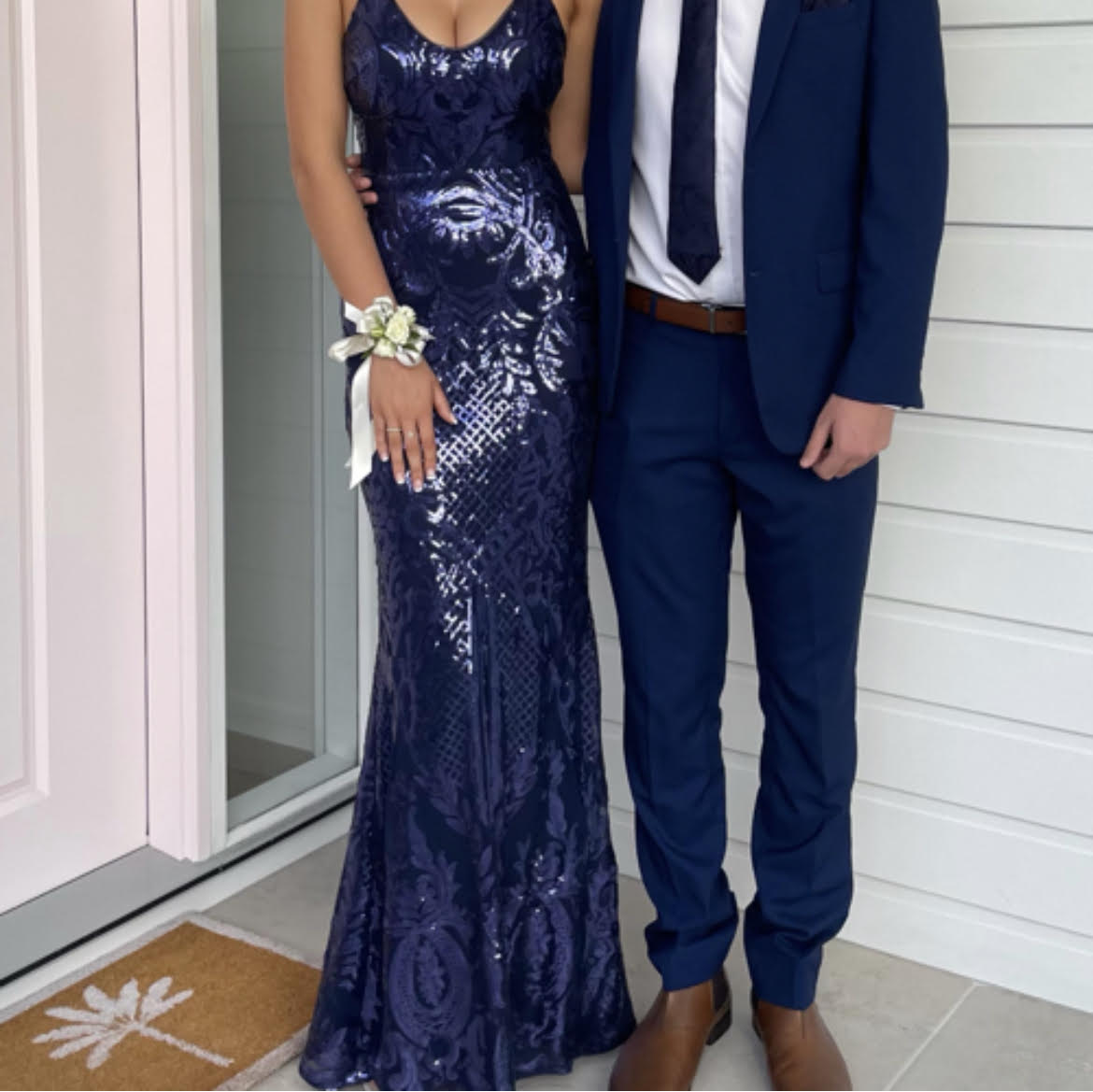 Kate Strappy Back Gown - Indigo