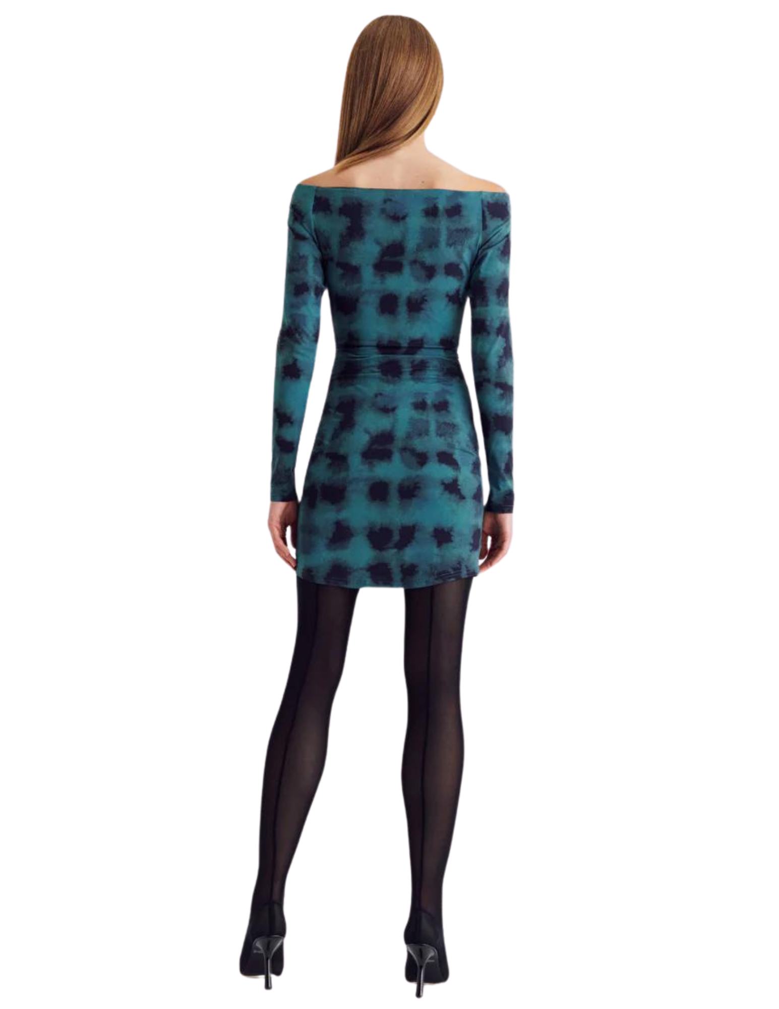 Shibori Long Sleeve Off Shoulder Mini Dress - READ DESCRIPTION Shibori Long Sleeve Off Shoulder Mini Dress - READ DESCRIPTION