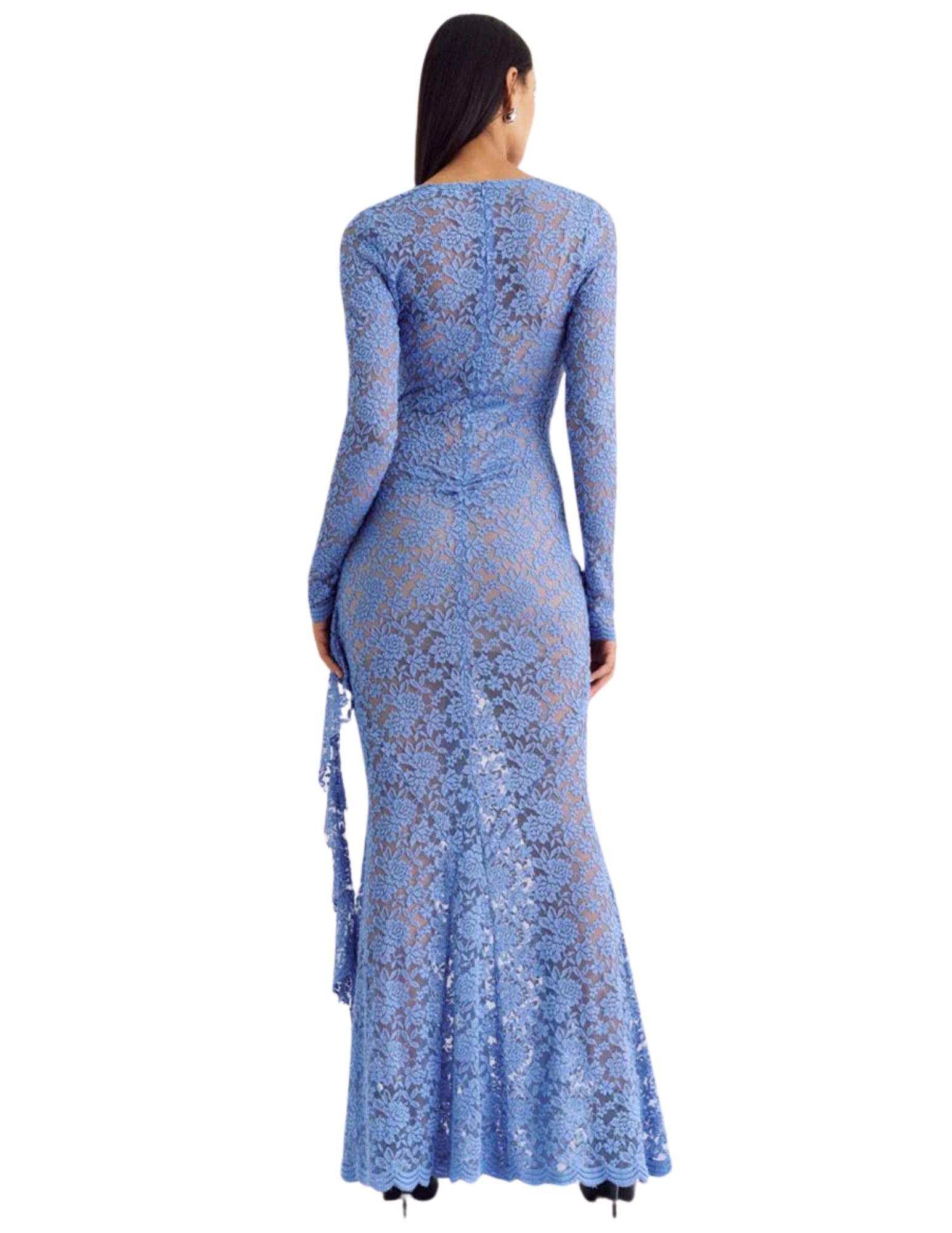 Gemma Lace Long Sleeve Maxi - Blue Lace