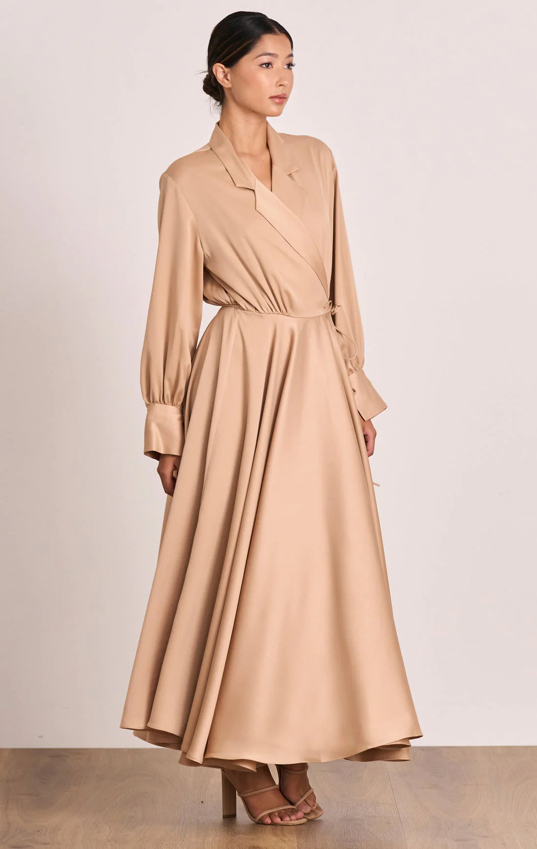 Seeker Wrap Mid Dress - Mink