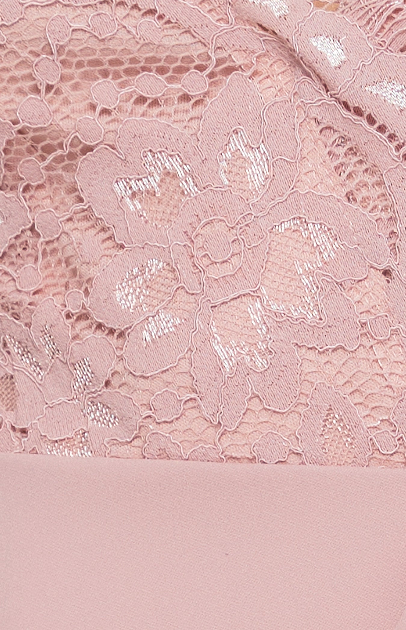 Asymmetric Hemline with Embroidery Lace Top - Blush