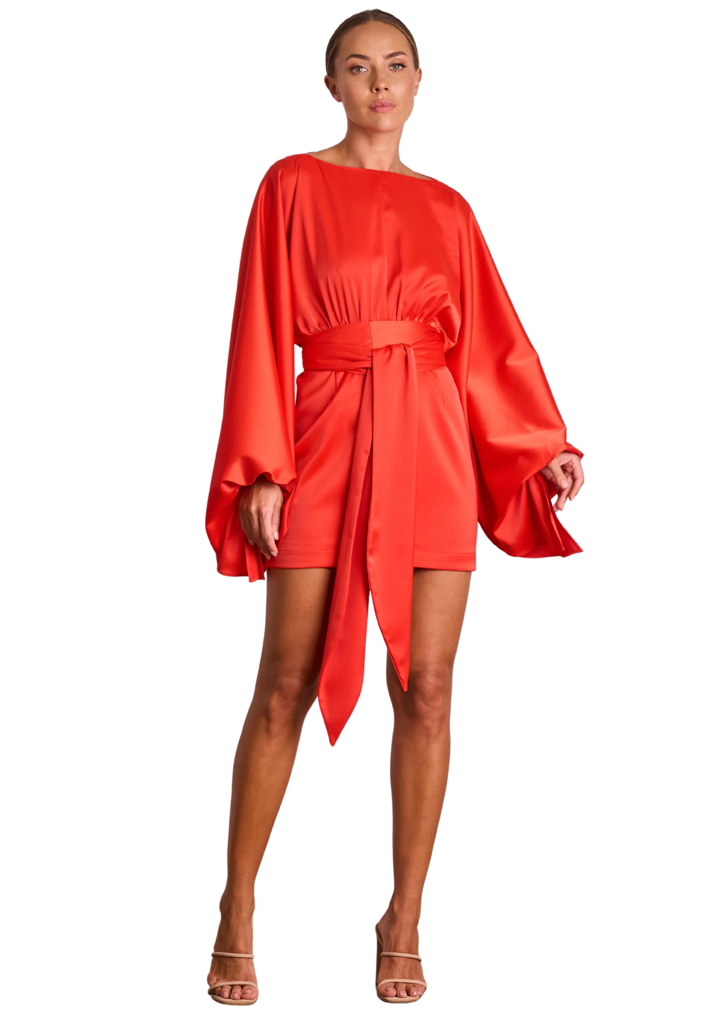 Mila Drape Mini Dress - Poppy