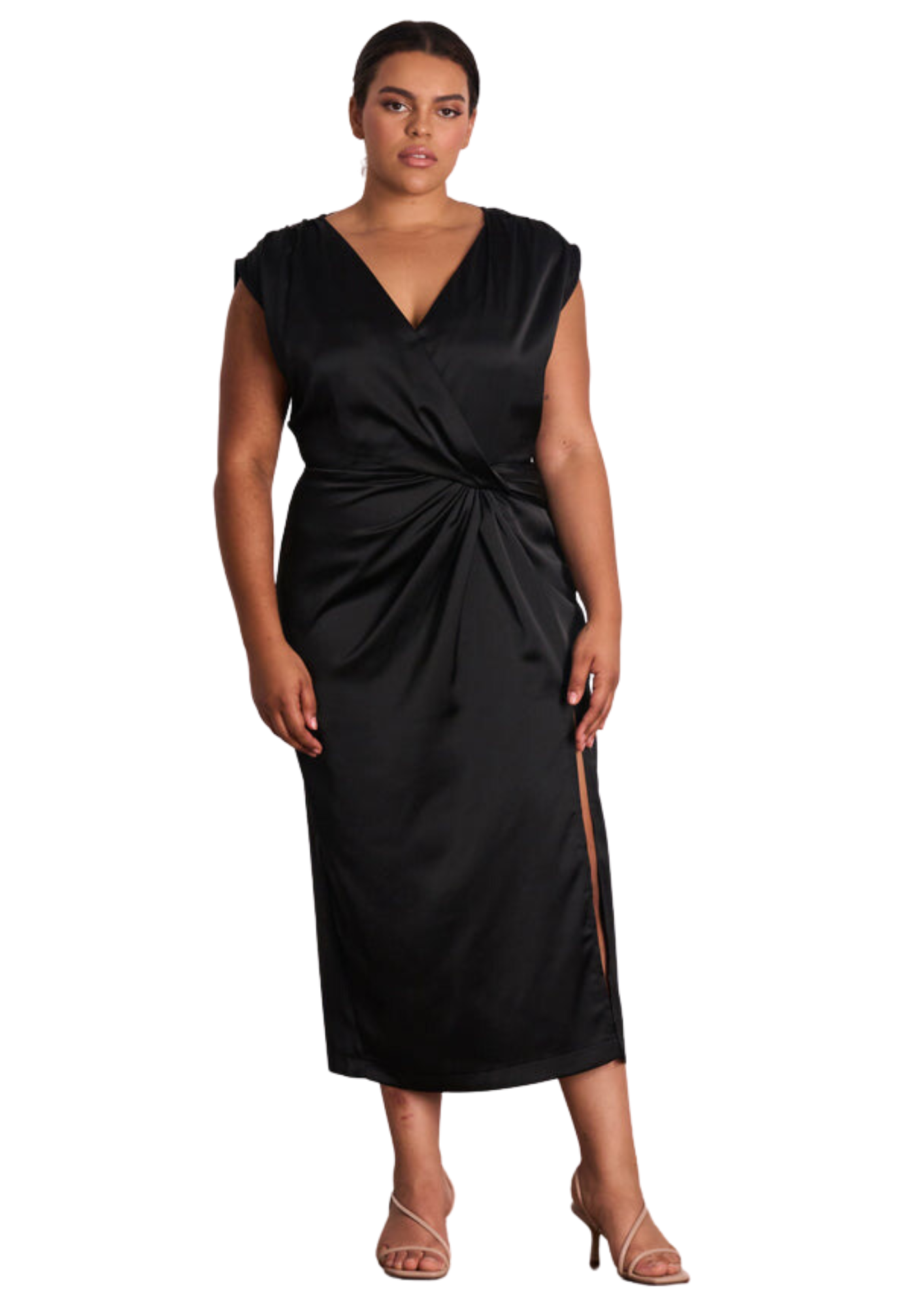 Luminous Wrap Midi - Black