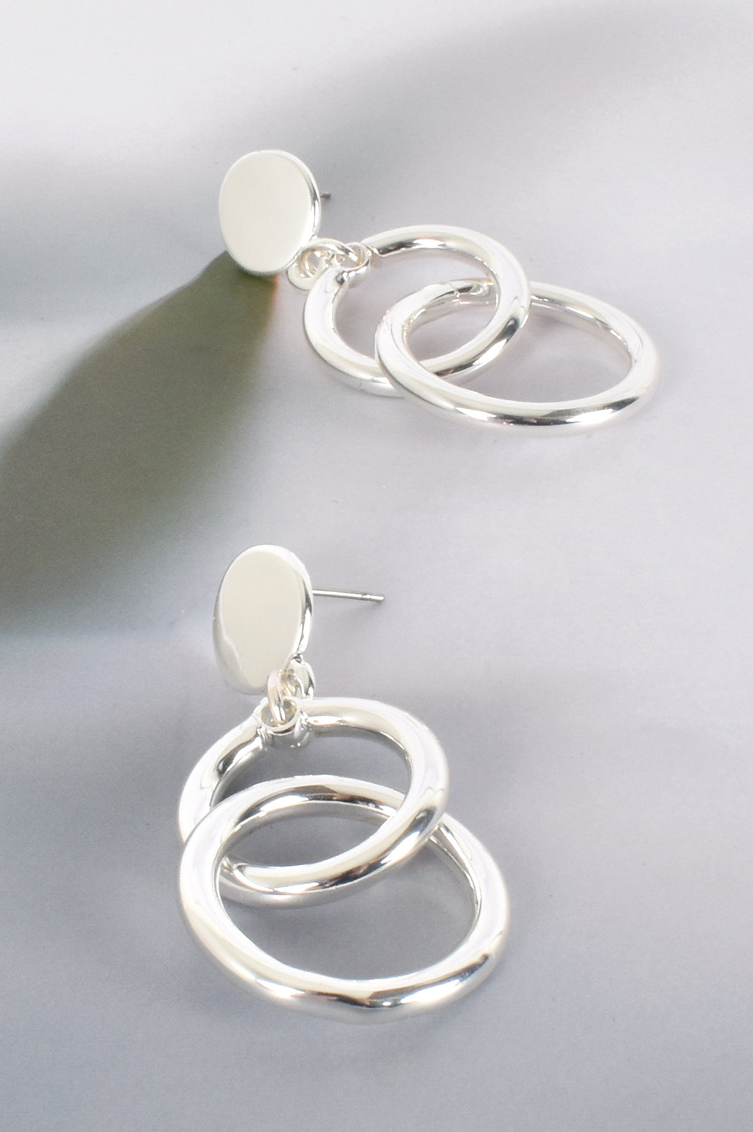 Olivia Circular Linked Earrings - Silver