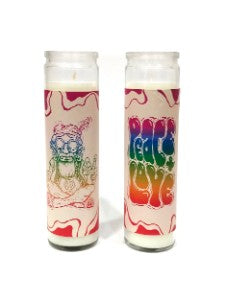 Peace and Love Tall Hippy Candle